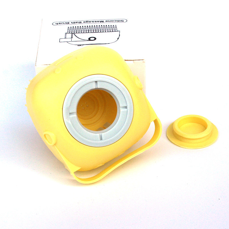 Hundeduschbürste aus Silikon befüllbar mit Wasser und Shampoo